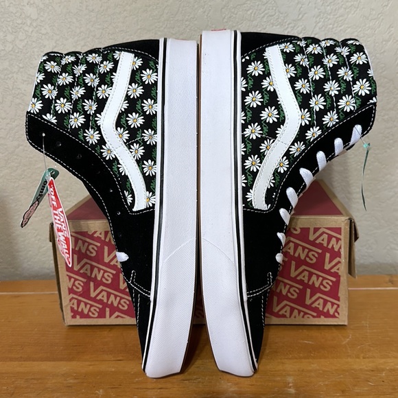 Vans Sk8 hi Comfycush scribble Flower daisy black men’s size 12 - Picture 5 of 10